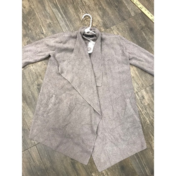 Barefoot Dreams Sweaters - NWT Barefoot Dreams Cozychic Lite Ribbed Island Wrap Cardigan PEWTER Size XXS-XS